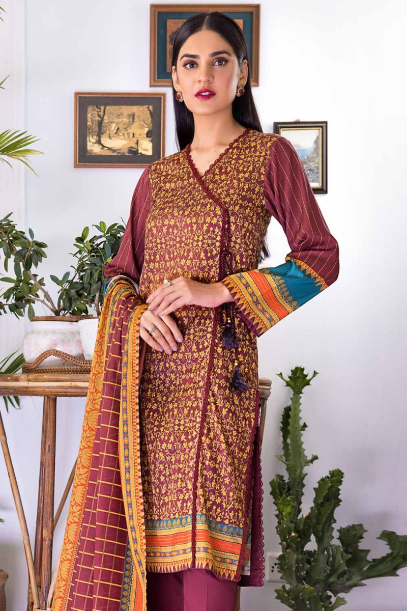 3PC Unstitched Digital Printed Lawn Suit CLP-22207