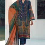 3 Pc Digital Printed Lawn Suit With Digital Lawn Dupatta SS-20-21-Blue